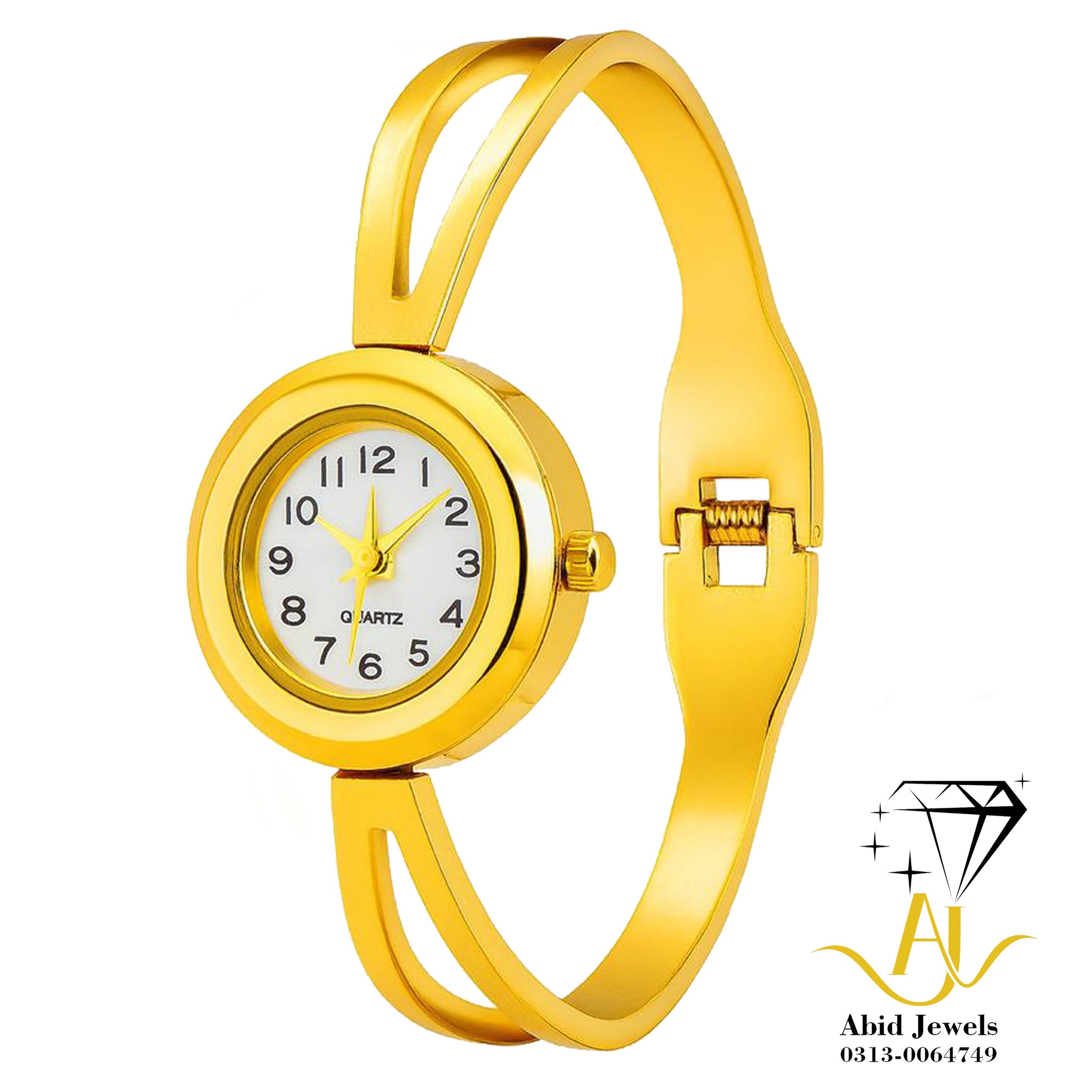 Elegant Gold Cuff Bangle Watch