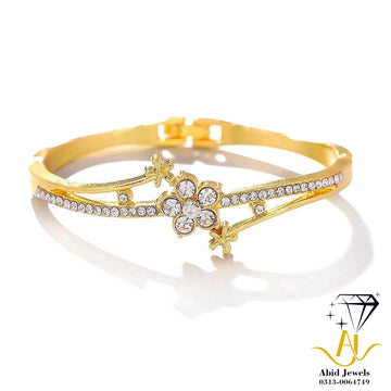 Delicate Floral Crystal Bangle